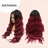 JBEXTENSION 30 Inches Ombre Red Color Long Body Wave Frontlace Wig NATASHA