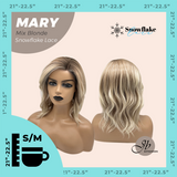 JBEXTENSION 14 Inches Mix Blonde Pre-Cut Side Part Snowflake Lace Frontlace Glueless Wig MARY MIX BLONDE【BENDY EAR TABS】