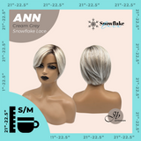 JBEXTENSION 10 Inches Cream Grey Pre-Cut Side Part Snowflake Lace Frontlace Glueless Wig ANN CREAM GREY【BENDY EAR TABS】