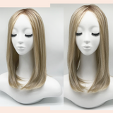 JBEXTENSION 14inch|18inch Clip-In Snowflake Lace Straight Hair Topper Monofilament– Crown & Hairline Coverage WHISPERHAIR