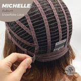 JBEXTENSION 10 Inches Auburn Pre-Cut Side Part Snowflake Lace Frontlace Glueless Wig MICHELLE AUBURN