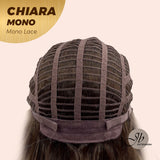 JBEXTENSION CHIARA MONO Full Monofilament Wig 18 Inches Brown With Highlight Wave Full Mono Lace Wig CHIARA MONO