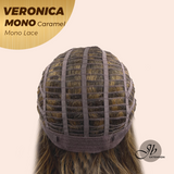 JBEXTENSION VERONICA MONO Full Monofilament Wig 12 Inches Caramel Wave Mono Lace Wig With Anti-slip Silicone Strips Glueless Wig VERONICA MONO CARAMEL