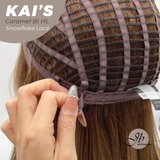 JBEXTENSION 18 Inches Caramel Blonde Highlight Pre-Cut Snowflake Lace Frontlace Glueless Wig KAI'S CARAMEL BLONDE HIGHLIGHT【PERMATEASE】【BENDY EAR TABS】