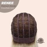 JBEXTENSION 21 Inches Platinum Blonde Pre-Cut T Part Snowflake Lace Frontlace Glueless Wig RENEE PLATINUM BLONDE【BENDY EAR TABS】