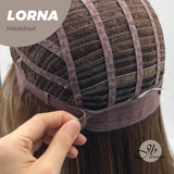 JBEXTENSION 18 Inches Hazelnut Blonde Highlight Curly Women Fashion Full Machine Wig With Bangs LORNA HAZELNUT【PLUS PERMATEASE】