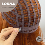 JBEXTENSION 18 Inches Vibrant Copper Curly Women Fashion Full Machine Wig With Bangs LORNA VIBRANT COPPER【PERMATEASE】