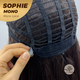 JBEXTENSION SOPHIE MONO Full Monofilament Wig 24 Inches Midnight Brown( Black/Brown) Curly Mono Lace Wig With Anti-slip Silicone Strips Glueless Wig SOPHIE MONO