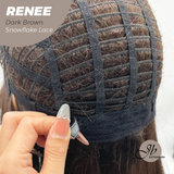 JBEXTENSION 21 Inches Dark Brown Pre-Cut T Part Snowflake Lace Frontlace Glueless Wig RENEE DARK BROWN【BENDY EAR TABS】