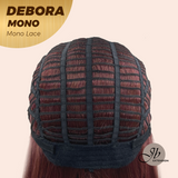 HOT OF SEASON - DEBORA MONO Monofilament Handmade Wig 6X5 Full Monofilament Hand Tied Top Wig 20 Inches Dark Red Mono Lace Wig With Anti-slip Silicone Strips Glueless Wig DEBORA MONO