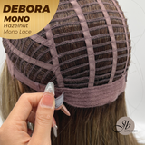 JBEXTENSION DEBORA MONO Monofilament Handmade Wig 6X5 Full Monofilament Hand Tied Top Wig 20 Inches Hazelnut Mono Lace Wig With Anti-slip Silicone Strips Glueless Wig DEBORA MONO HAZELNUT【BENDY EAR TABS】