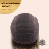 JBEXTENSION MANDARENNA MONO Full Monofilament Handmade Full Lace Full Hand Tied Wig 8 Inches Dark Blonde Mono Lace Handmade Futura Fiber Wig With Anti-slip Silicone Strips Glueless Wig MANDARENNA MONO