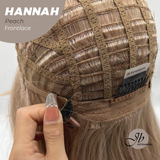 JBEXTENSION 20 Inches Peach Pre-Cut Frontlace Glueless Wig with Bangs HANNAH PEACH