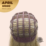 JBEXTENSION APRIL MONO Monofilament Handmade Wig 6X5 Full Monofilament Hand Tied Top Wig 18 Inches Mix Blonde Mono Lace Wig With Anti-slip Silicone Strips Glueless Wig APRIL MONO MIX BLONDE【BENDY EAR TABS】