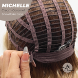 JBEXTENSION 10 Inches Cream Caramel Pre-Cut Side Part Snowflake Lace Frontlace Glueless Wig MICHELLE CREAM CARAMEL【BENDY EAR TABS】