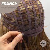 JBEXTENSION 18 Inches Crème Caramel Women Fashion Full Machine Wig FRANCY CRèME CARAMEL【PLUS PERMATEASE】【BENDY EAR TABS】