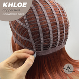 [PRE-ORDER] HOT OF SEASON - 12 Inches Bob Cut Copper Red Pre-Cut Snowflake Lace Frontlace Glueless Wig KHLOE COPPER RED【PERMATEASE】