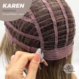 JBEXTENSION 18 Inches Hazelnut Pre-Cut T Part Snowflake Lace Frontlace Glueless Wig KAREN HAZELNUT【BENDY EAR TABS】