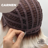 JBEXTENSION 13 Inches Short Silver Women Fashion Wig With Bangs CARMEN【PLUS PERMATEASE】【BENDY EAR TABS】