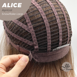 JBEXTENSION 12 Inches Apricot Pre-Cut Side Part Snowflake Lace Frontlace Glueless Wig ALICE APRICOT
