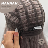JBEXTENSION 20 Inches Smog Pink Pre-Cut Frontlace Glueless Wig with Bangs HANNAH SMOG PINK