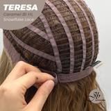 [PRE-ORDER] JBEXTENSION 18 Inches Caramel Blonde Highlight Pre-Cut Snowflake Lace Frontlace Glueless Wig TERESA CARAMEL BLONDE HIGHLIGHT【PERMATEASE】