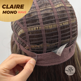 JBEXTENSION CLAIRE MONO WAVE Partial Monofilament Wig 22 Inches Brown With Highlight Partial Mono Lace Glueless Wig CLAIRE MONO-WAVE【BENDY EAR TABS】