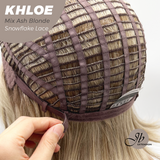 JBEXTENSION 12 Inches Bob Cut Mix Ash Blonde Pre-Cut Snowflake Lace Frontlace Glueless Wig KHLOE MIX ASH BLONDE【PERMATEASE】