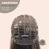 JBEXTENSION 20 Inches Brown Highlight Curly Pre-Cut 13X3 Lace Free Part Frontlace Glueless Wig ANASTASIA BROWN HIGHLIGHT