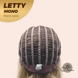 JBEXTENSION LETTY MONO Monofilament Handmade Wig 6X5 Full Monofilament Hand Tied Top Wig 12 Inches Dark Blonde Curly Mono Lace Wig With Anti-slip Silicone Strips Glueless Wig LETTY MONO【BENDY EAR TABS】
