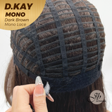 JBEXTENSION D.KAY MONO Partial Monofilament Wig 18 Inches Dark Brown Partial Mono Lace Glueless Women Fashion Wig D.KAY MONO DARK BROWN【BENDY EAR TABS】