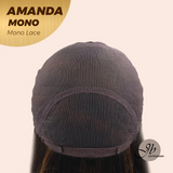 [PRE-ORDER] JBEXTENSION AMANDA MONO Full Monofilament Handmade Full Lace Full Hand Tied Wig 10 Inches Black With Caramel Highlight Mono Lace Handmade Futura Fiber Wig Glueless Wig AMANDA MONO