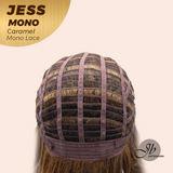 JBEXTENSION JESS MONO Monofilament Handmade Wig 6X5 Full Monofilament Hand Tied Top Wig 10 Inches Caramel Mono Lace Wig With Anti-slip Silicone Strips Glueless Wig JESS MONO CARAMEL【BENDY EAR TABS】