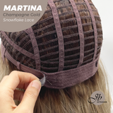 [PRE-ORDER] JBEXTENSION 17 Inches Wave Champagne Gold Pre-Cut Side Part Snowflake Lace Frontlace Glueless Wig MARTINA CHAMPAGNE GOLD【BENDY EAR TABS】