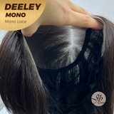 JBEXTENSION DEELEY MONO Full Monofilament Handmade Full Lace Full Hand Tied Wig 20 Inches Black Mono Lace Handmade Futura Fiber Wig Glueless Wig DEELEY MONO