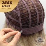 JBEXTENSION JESS MONO Monofilament Handmade Wig 6X5 Full Monofilament Hand Tied Top Wig 10 Inches Blonde Mono Lace Wig With Anti-slip Silicone Strips Glueless Wig JESS MONO【BENDY EAR TABS】