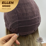 JBEXTENSION ELLEN MONO Full Monofilament Handmade Full Lace Full Hand Tied Wig 12 Inches Blonde Mono Lace Handmade Futura Fiber Wig Glueless Wig ELLEN MONO