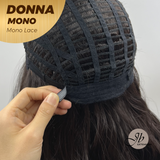 [PRE-ORDER] JBEXTENSION DONNA MONO Monofilament Handmade Wig 6X5 Full Monofilament Hand Tied Top Wig 18 Inches Dark Brown Wave Mono Lace Wig With Anti-slip Silicone Strips Glueless Wig DONNA MONO