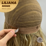 JBEXTENSION LILIANA MONO Full Monofilament Handmade Full Lace Full Hand Tied Wig 18 Inches Honey Blonde Mono Lace Handmade Futura Fiber Wig Glueless Wig LILIANA MONO