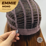 JBEXTENSION EMMIE MONO Monofilament Handmade Wig 6X5 Full Monofilament Hand Tied Top Wig 26 Inches Auburn Curly Mono Lace Wig With Anti-slip Silicone Strips Glueless Wig EMMIE MONO