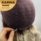 JBEXTENSION KARINA MONO Full Monofilament Handmade Full Lace Full Hand Tied Wig 14 Inches Blonde Mono Lace Handmade Futura Fiber Wig Glueless Wig KARINA MONO