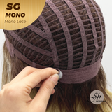 JBEXTENSION SG MONO Monofilament Handmade Wig 6X5 Full Monofilament Hand Tied Top Wig 15 Inches Sunset Blonde Mono Lace Wig With Anti-slip Silicone Strips Glueless Wig SG MONO【BENDY EAR TABS】