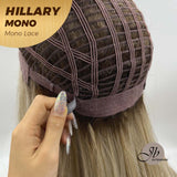 JBEXTENSION HILLARY MONO Full Monofilament Wig 16 Inches Blonde With Dark Root Straight Mono Lace Wig With Anti-slip Silicone Strips Glueless Wig Hillary Mono