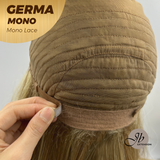 JBEXTENSION GERMA MONO Full Monofilament Handmade Full Lace Full Hand Tied Wig 14 Inches Honey Blonde Mono Lace Handmade Futura Fiber Wig Glueless Wig GERMA MONO