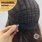 JBEXTENSION MARIBEL MONO Full Monofilament Wig 16 Inches Brown Wave Mono Lace Wig With Anti-slip Silicone Strips Glueless Wig MARIBEL MONO BROWN