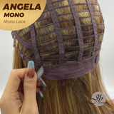 HOT OF SEASON -JBEXTENSION ANGELA MONO Monofilament Handmade Wig 6X5 Full Monofilament Hand Tied Top Wig 16 Inches Crème Caramel Mono Lace Wig With Anti-slip Silicone Strips Glueless Wig ANGELA MONO