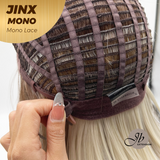 JBEXTENSION JINX MONO Monofilament Handmade Wig 6X5 Full Monofilament Hand Tied Top Wig 12 Inches Blonde Mono Lace Wig With Anti-slip Silicone Strips Glueless Wig JINX MONO【BENDY EAR TABS】