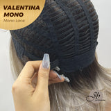 JBEXTENSION VALENTINA MONO Full Monofilament Wig 12 Inches Ombre Brown Full Mono Lace Glueless Wig VALENTINA MONO