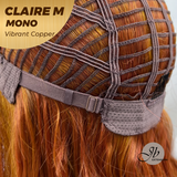 HOT OF SEASON -  CLAIRE MONO VIBRANT COPPER Partial Monofilament Wig 22 Inches Vibrant Copper Partial Mono Lace Glueless Wig Claire Mono Vibrant Copper