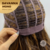 [PRE-ORDER] JBEXTENSION SAVANNA MONO Full Monofilament Wig 16 Inches Brown With Highlight Wave Mono Lace Wig With Anti-slip Silicone Strips Glueless Wig SAVANNA MONO